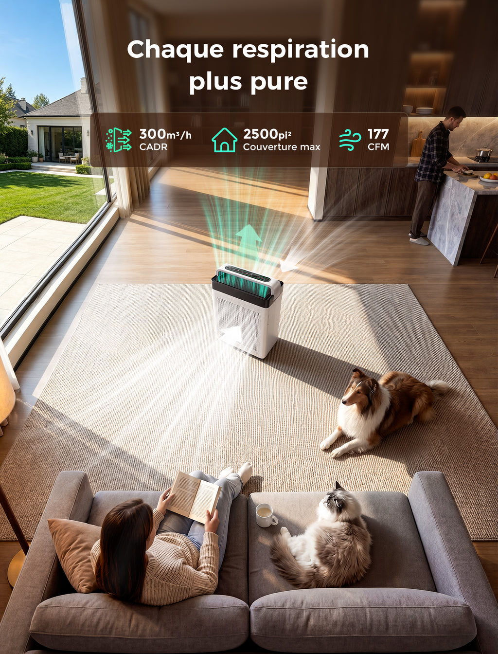 Cypcat Pet Air Purifier, Dual Intake Captures Pet Fur, PAP001