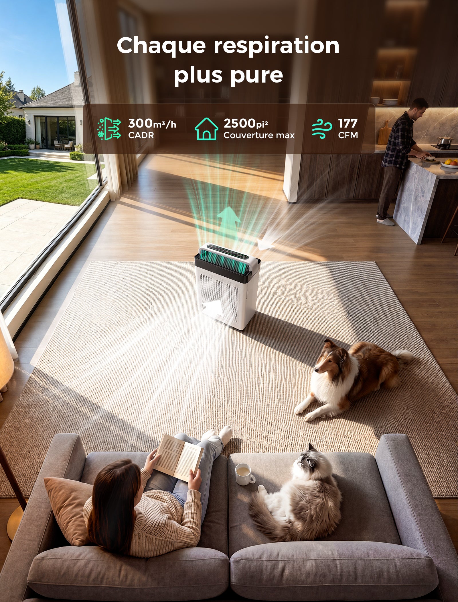Cypcat Pet Air Purifier, Dual Intake Captures Pet Fur, PAP001
