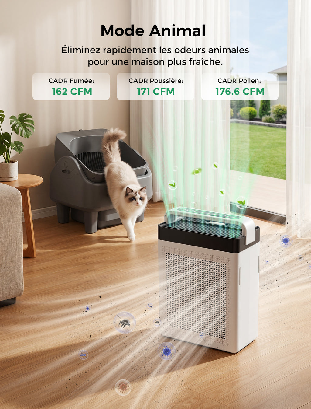 Cypcat Pet Air Purifier, Dual Intake Captures Pet Fur, PAP001
