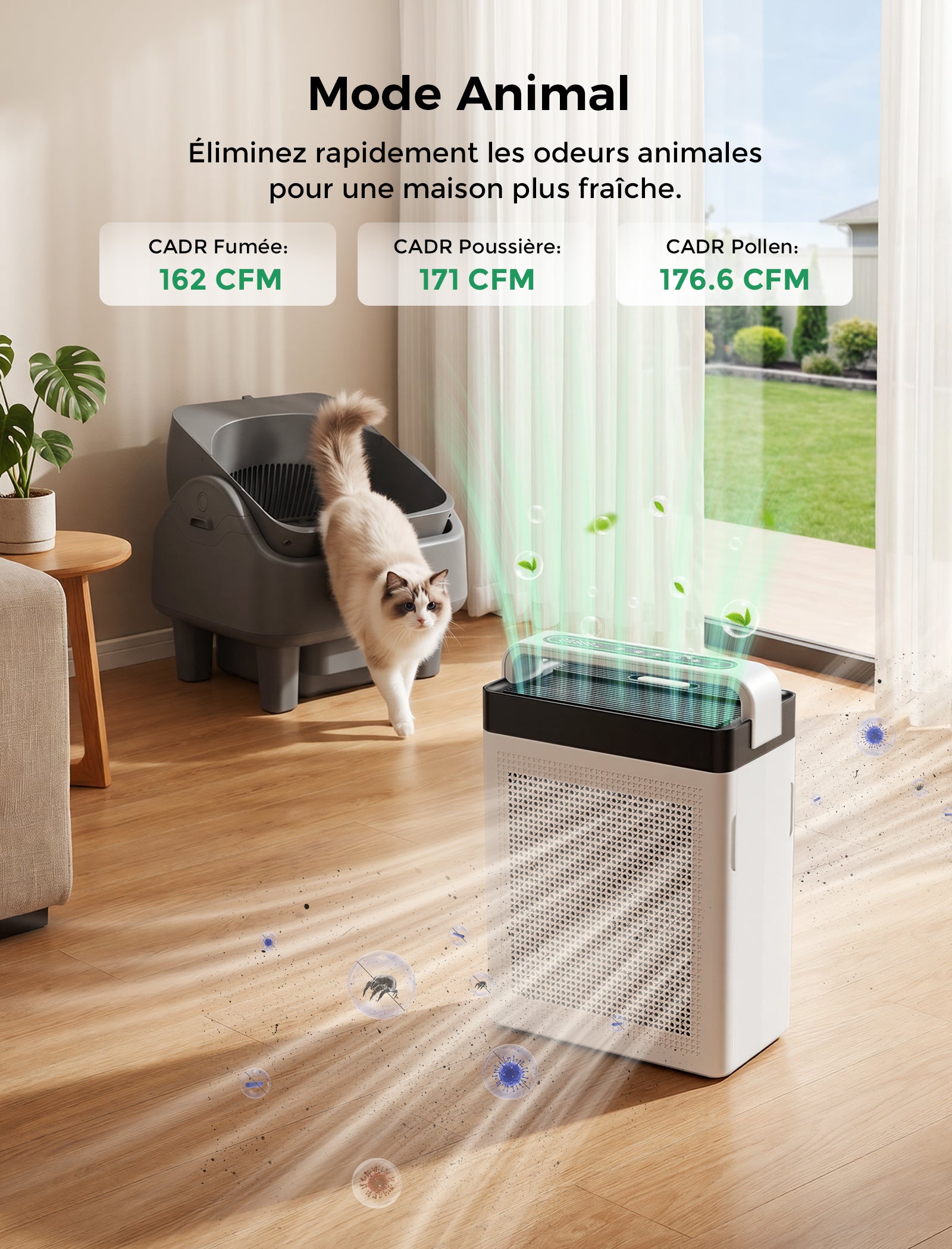 Cypcat Pet Air Purifier, Dual Intake Captures Pet Fur, PAP001