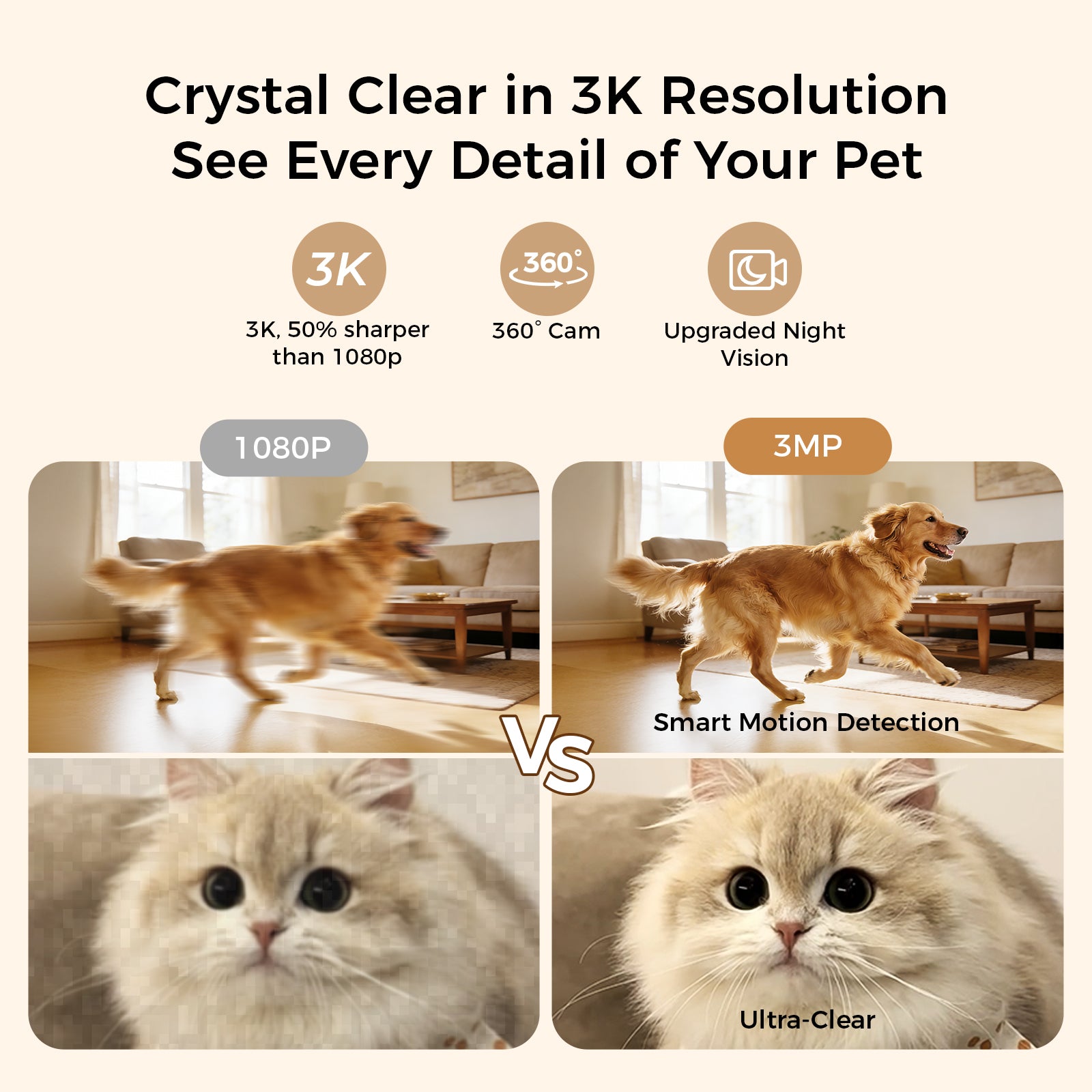 3K Pet Camera Treat Dispenser Robot M3